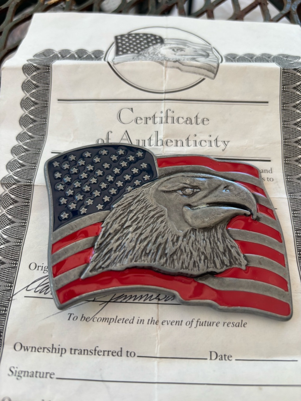 Vintage Stars and Stripes Belt Buckle